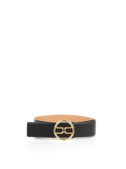 Cinta Donna CT11S11E2 a vita alta con logo gold Nero ELISABETTA FRANCHI- Francavilla Moda